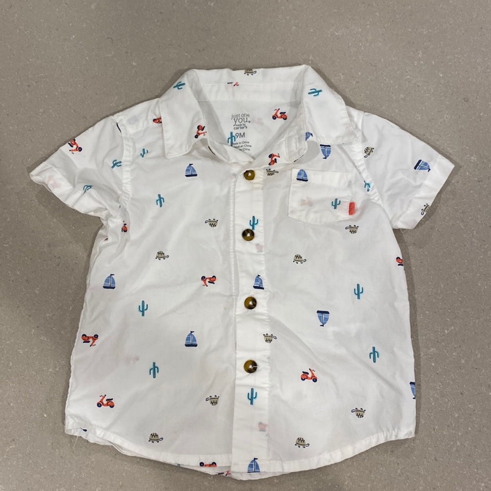 Just One You: Toddler Button Down Short Sleeve Cactus